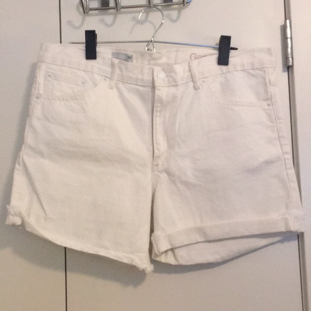White Boyfriend Shorts